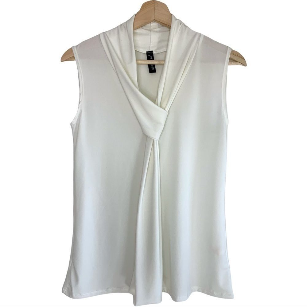 J.M. Fleurette Neck Tie Cream Top